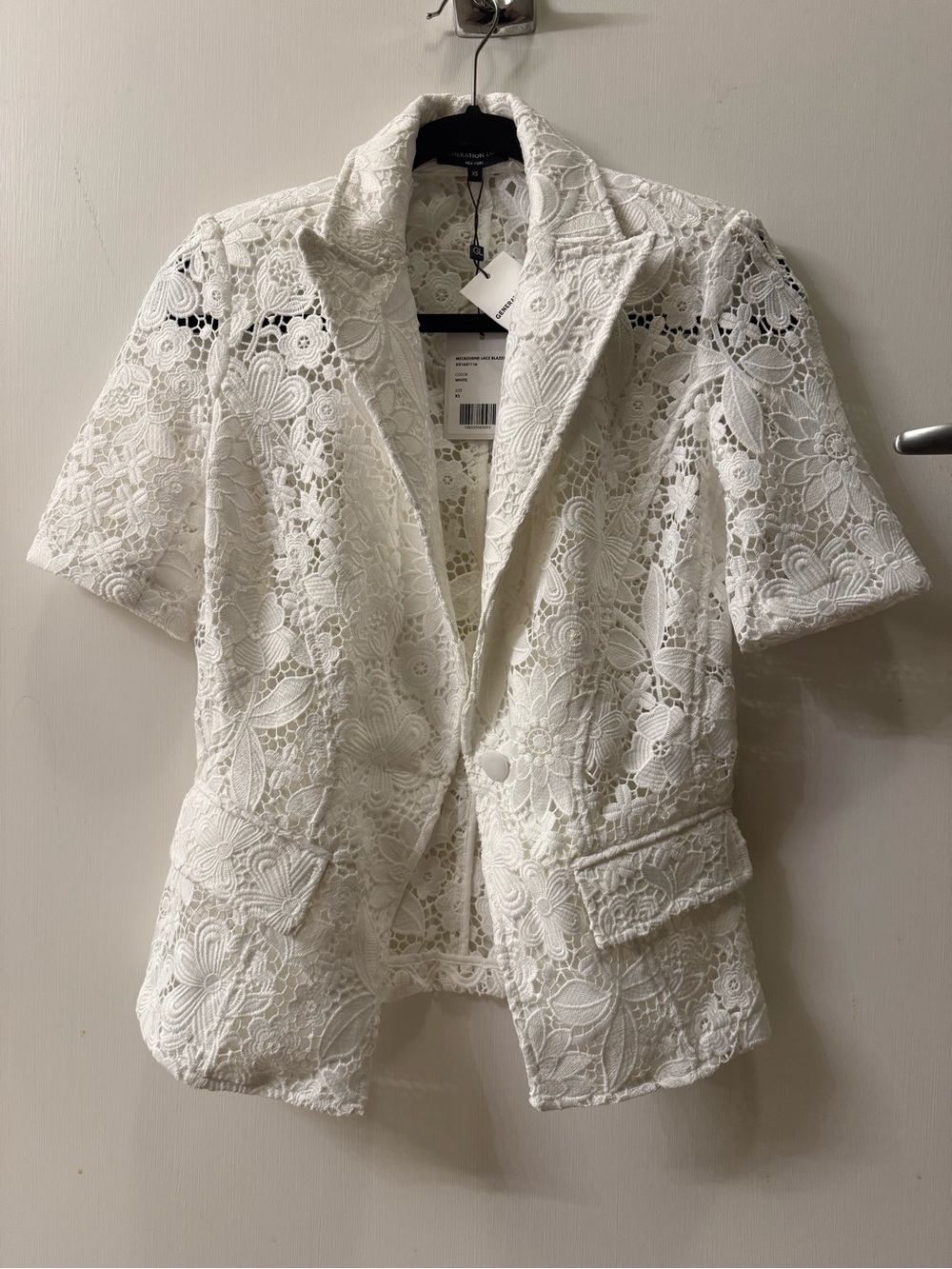 Generation Love White Lace Short-Sleeve Blazer